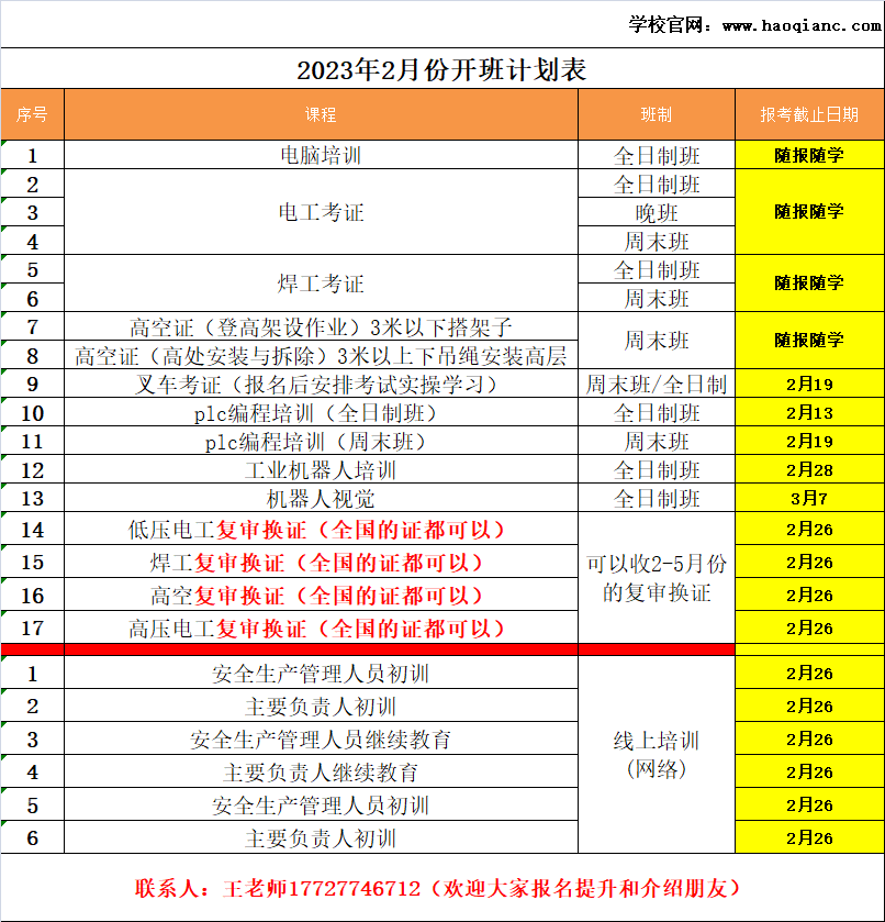 常平電工培訓考證學校開班表 常平電工培訓考證學校開班表